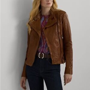 Lauren by Ralph Lauren 100% Leather Moto Jacket
Dark Walnut